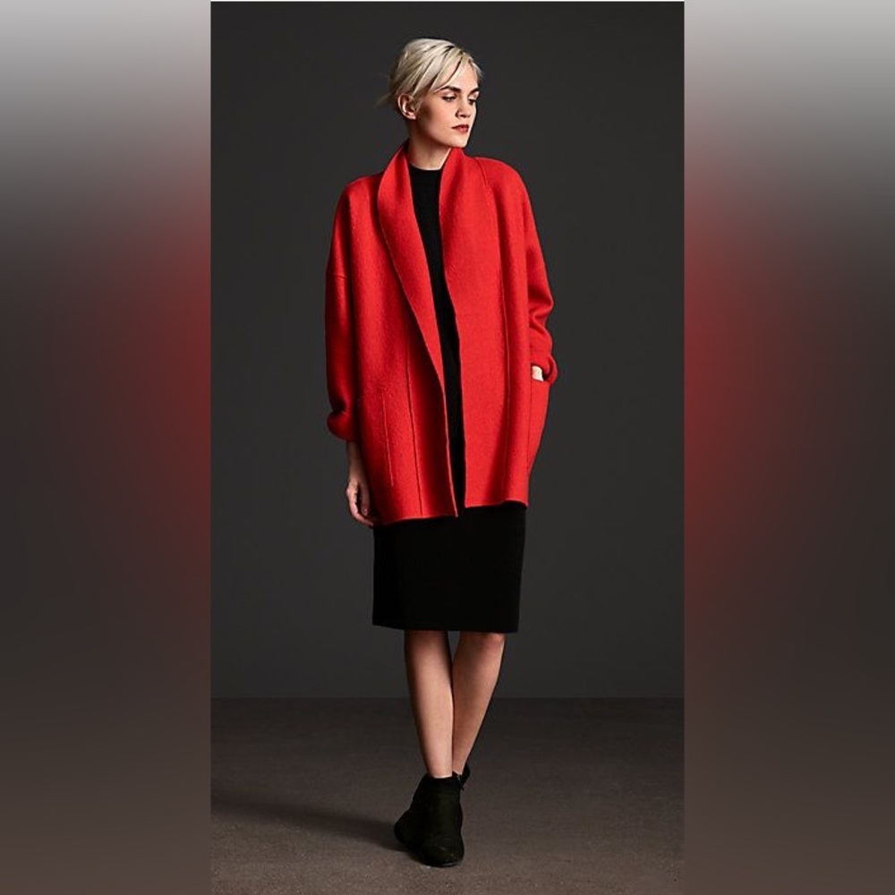 Eileen Fisher Boiled Wool Coat Cardigan Size XS